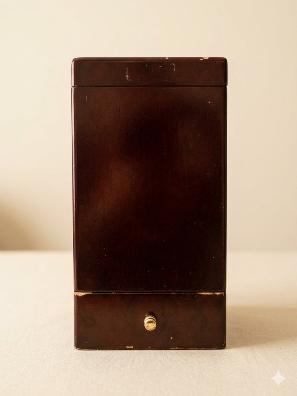 Vintage Mahogany Wooden Humidor & Accessory Box with Bottom Drawer